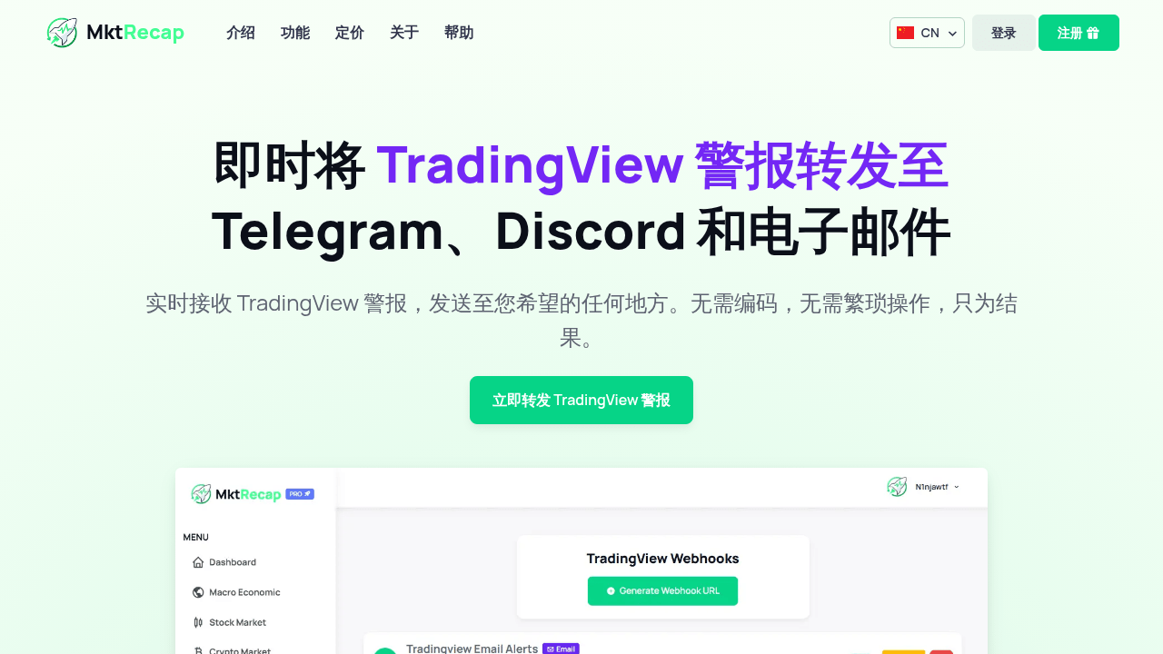 TradingView Webhook 警报| 即时发送到Telegram、Discord、电子邮件
