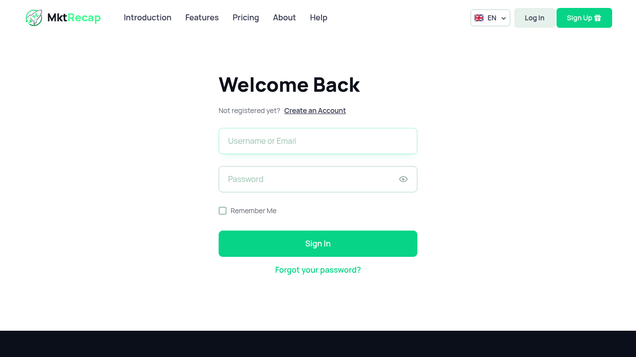 Login | MktRecap.com