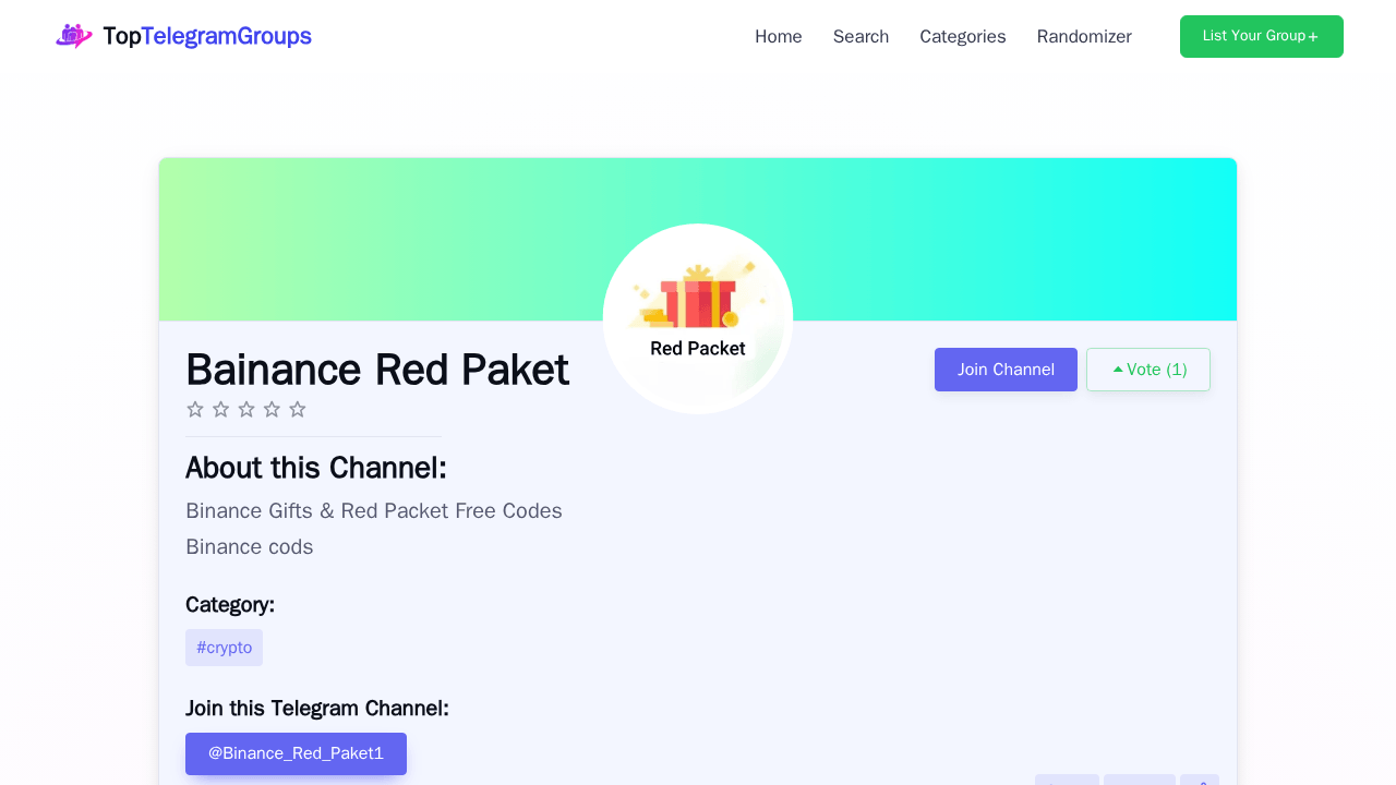 Binance_Red_Paket1 Telegram Channel - Reviews, Invite Links & Features ...